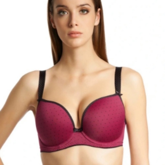 Freya Deco Dot Moulded Underwire Bra polka dot purple black size 32 I‎ - Picture 8 of 11